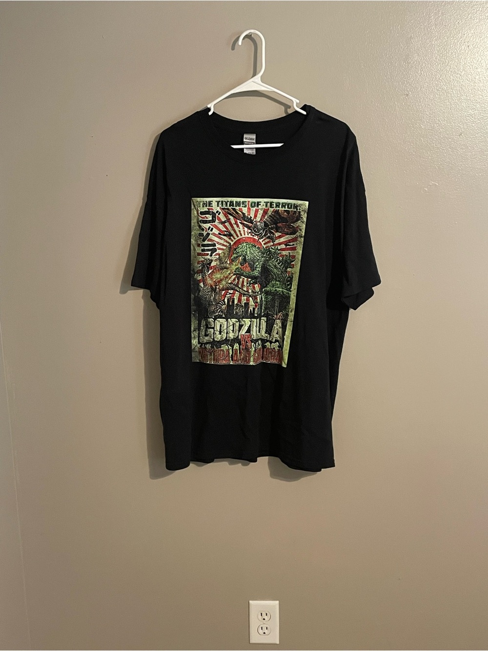 Gildan Black Heavy Cotton Crewneck Godzilla T-Shirt